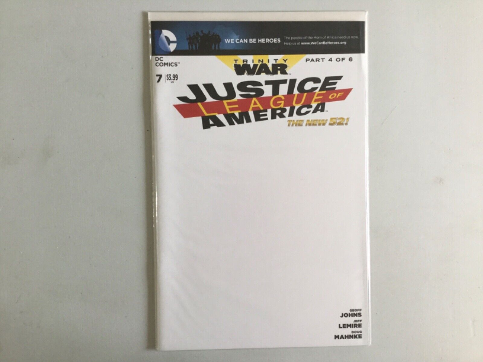 Justice League of America 7 Blank Variant New 52 Trinity War 2013 NM