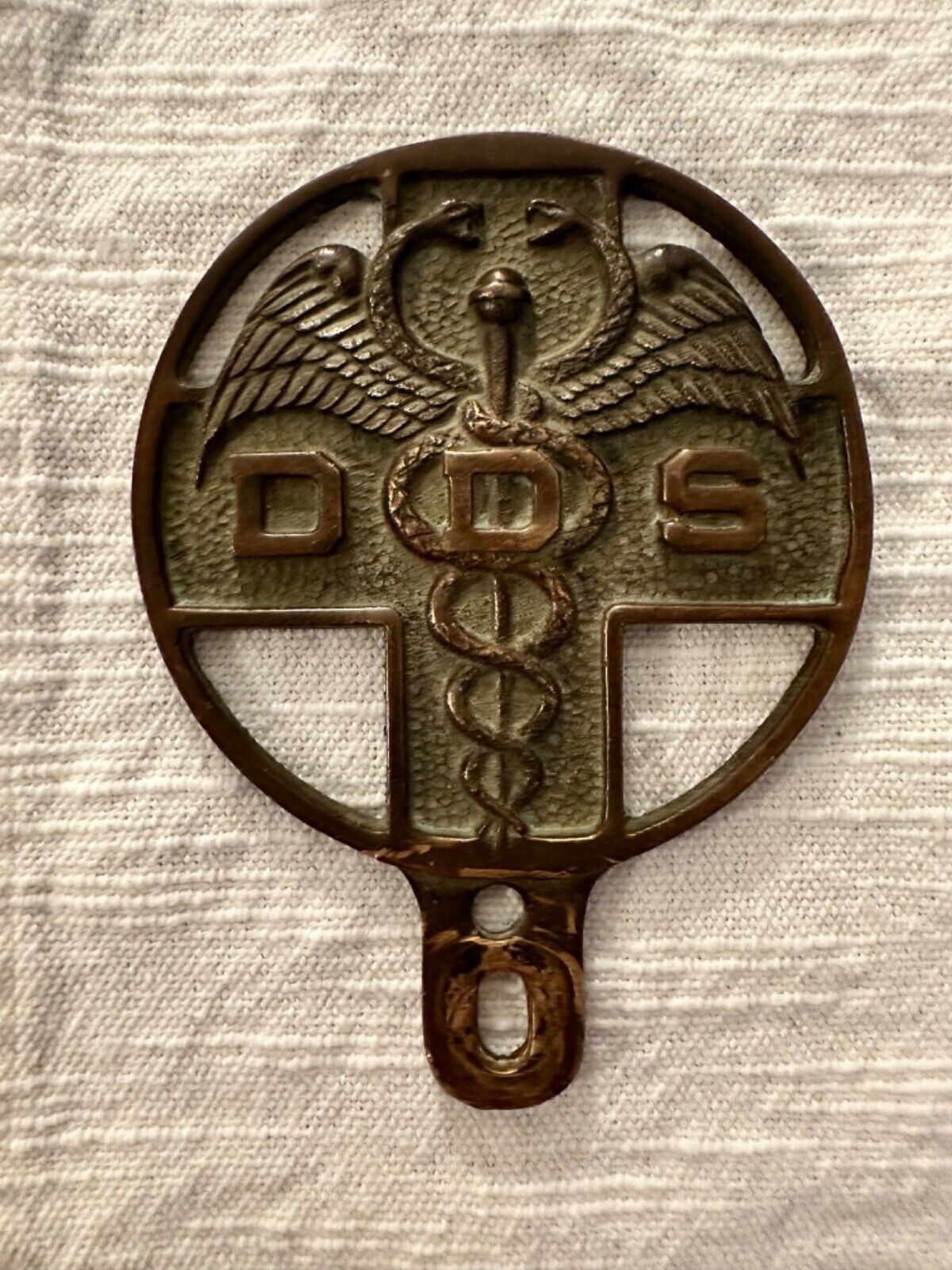 Antique Lafayette Emblem DDS Dentist Dental Car Badge License Plate Topper Sign
