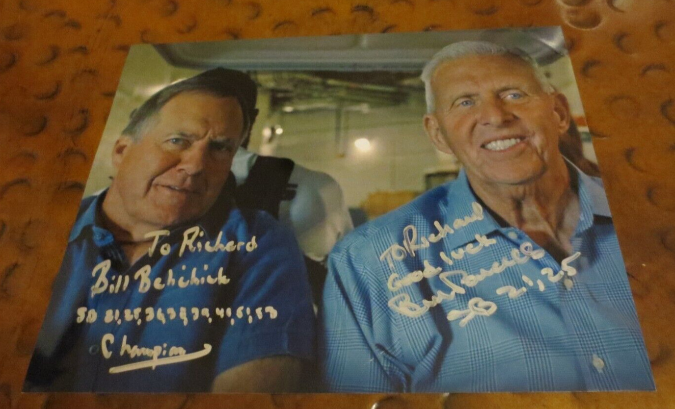 Bill Parcells & Bill Belichick dual signed autographed photo \
