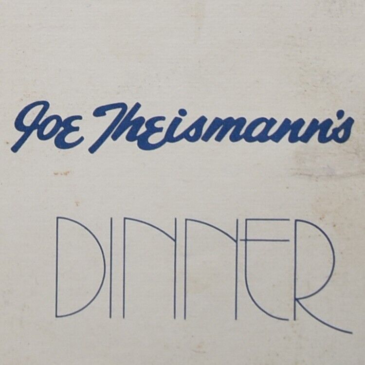 1980s Joe Theismann's Restaurant Menu 1800A Diagonal Road Alexandria Virginia