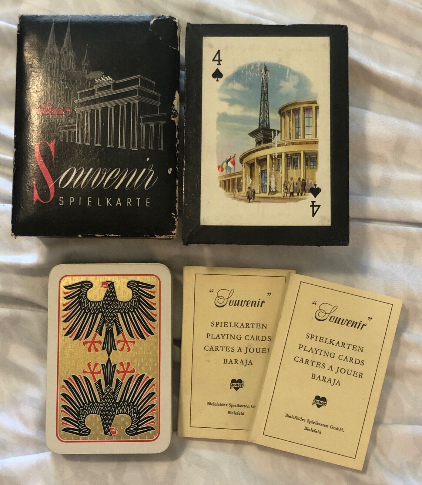 Vintage Spielkarten Playing Cards in Box & Insert Booklet Cartes a Jouer Baraja