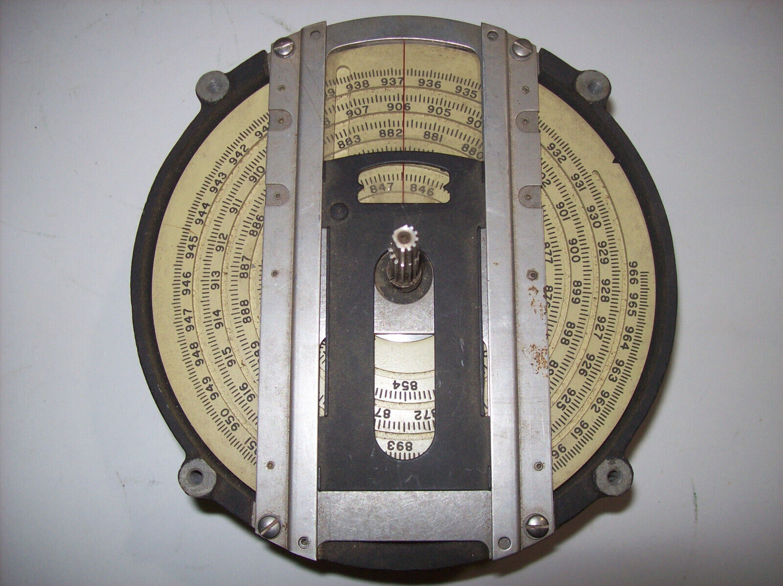 Vintage Multi-turn RADIO DIAL Scale From 833-966 in a Sliding Window, GENERAL(?)