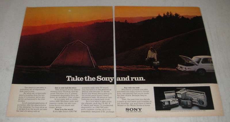 1980 Sony Portable TV\'s and Radios Ad - FX-412, ICF-7750W, KV-5200, CFS-55