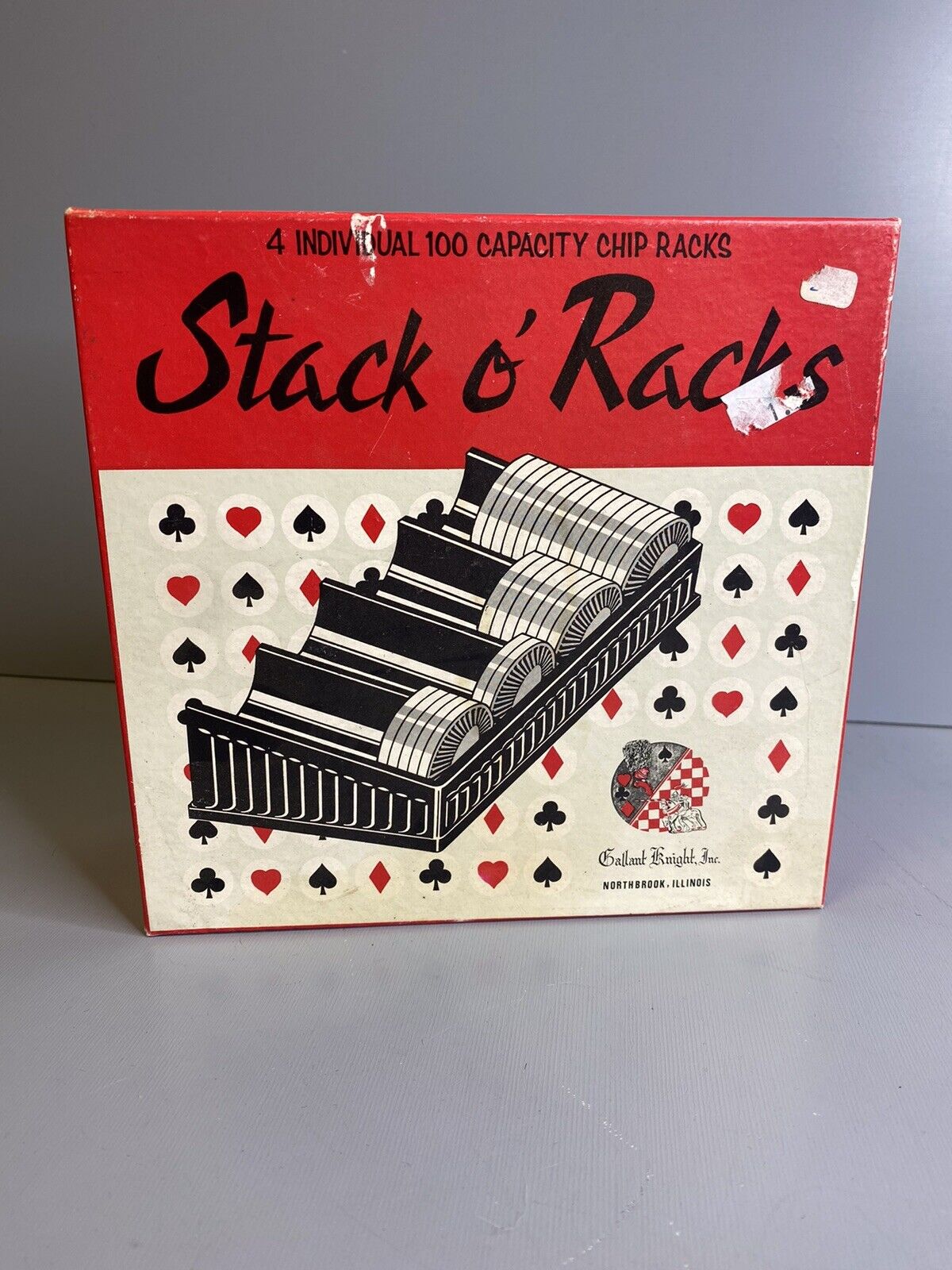 Vintage STACK-O-RACKS 4 Individual BAKELITE Poker Chip Rackers By Gallant Knight