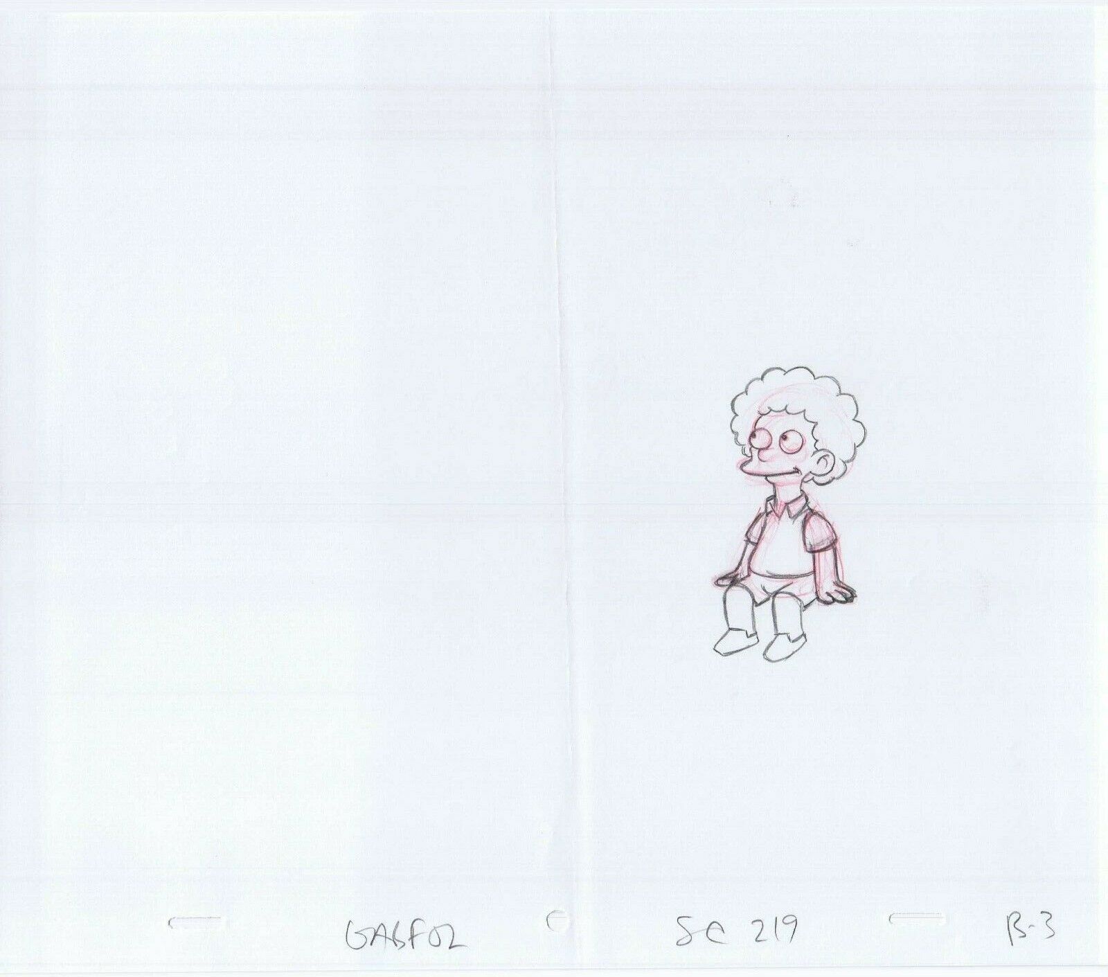 Simpsons Ned Original Art 2005 w/COA Animation Production Pencils GABF02 B-3