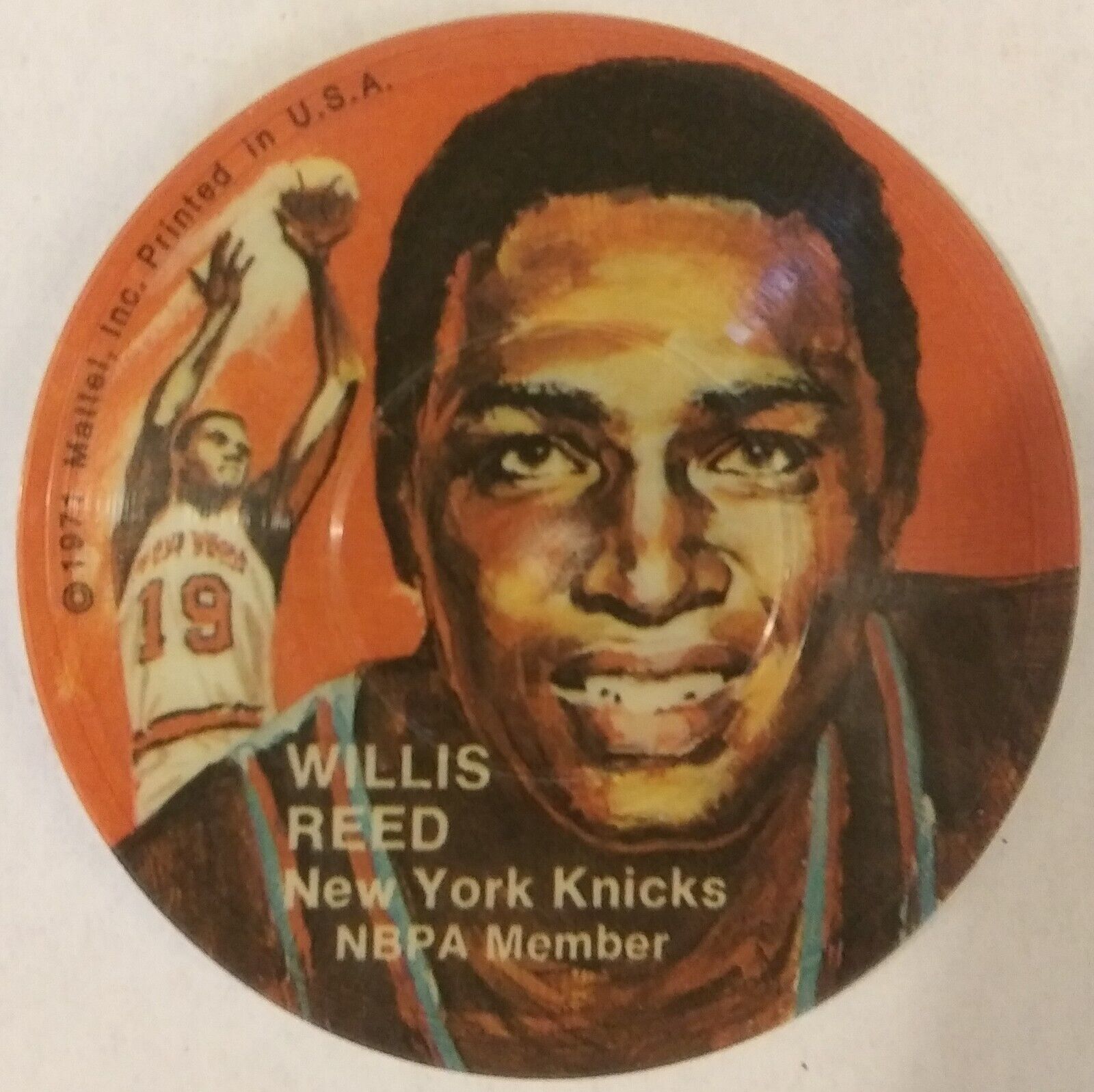 1971 Mattel Instant Replay WILLIS REED Double-Sided Mini Record Disc - UNPLAYED