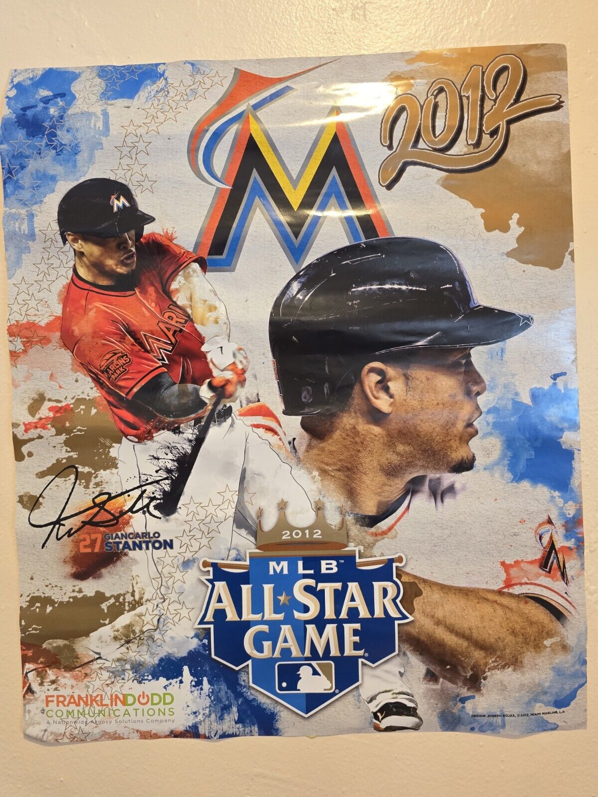 Giancarlo Stanton Autographed Miami Marlins 2012 All Star Game Deluxe Poster 22\