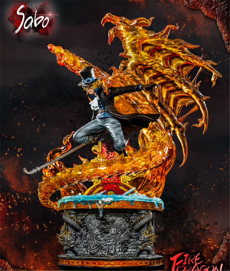 DT studio Sabo Fire Dragon Statue GK Resin Model One Piece 54cm 