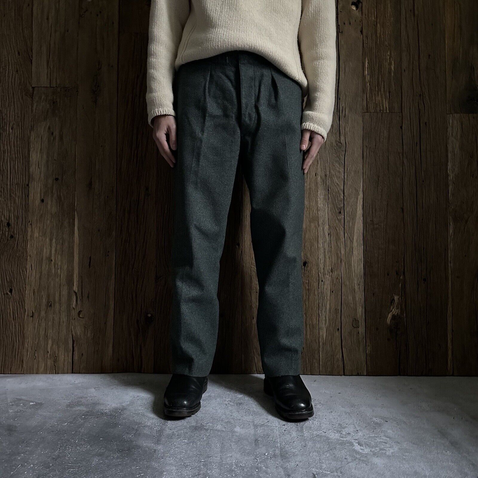 Men\'s Vintage 50/60s Swiss Army Wool Pants Green Size 30