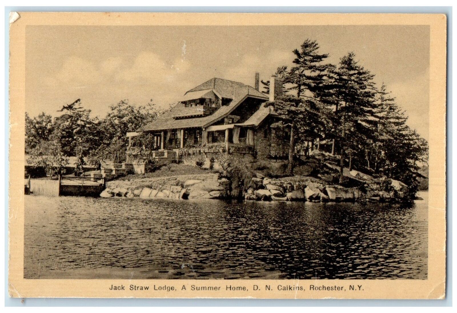 c1940s Jack Straw Lodge Summer Home View Rochester New York NY Unposted Postcard