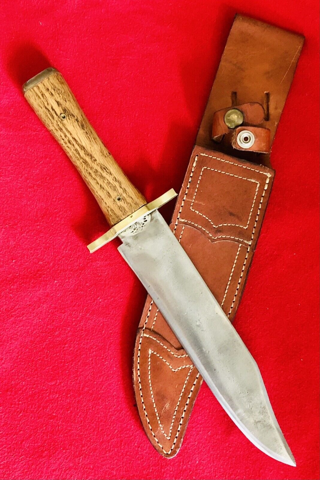 BOWIE KNIFE MADE FROM VINTAGE BLADE OR SWORD & KERSHAW 4072 SHEATH (8.75”) BLADE