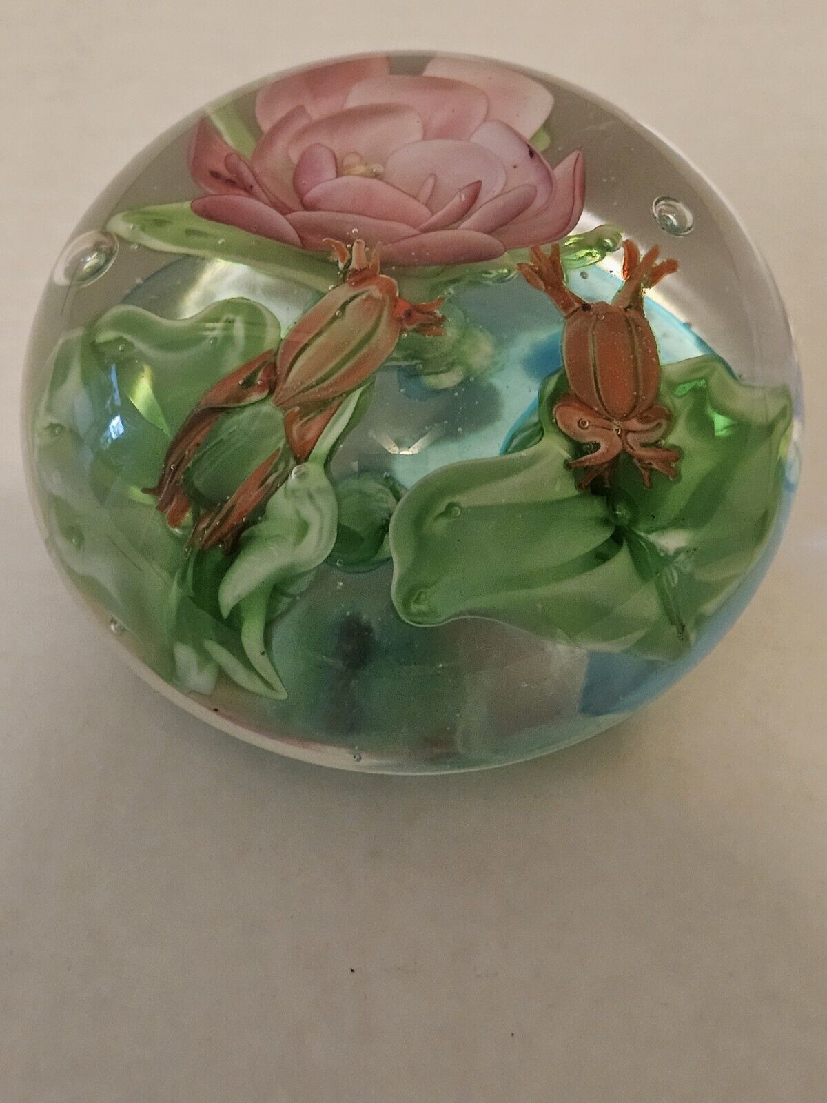 Unique Design Vintage Art Paperweight Large Infused Glass Ball 