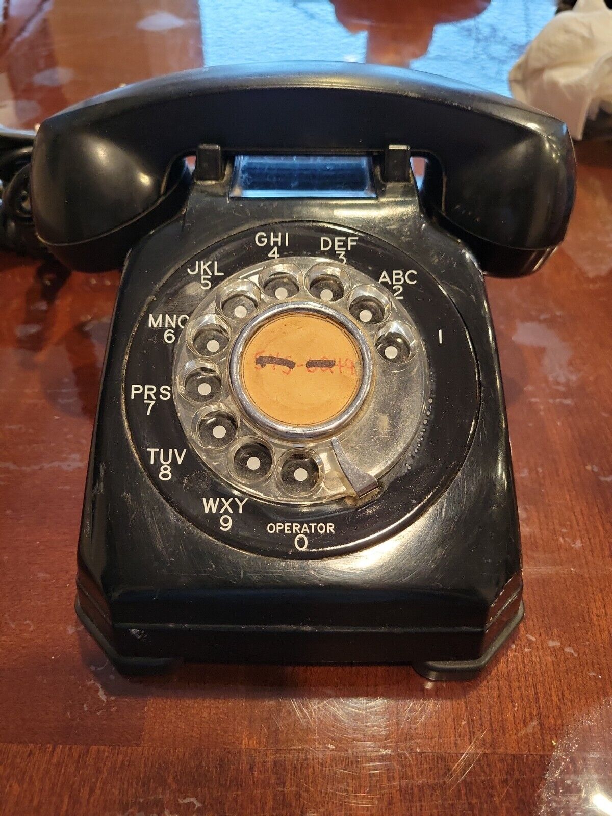 Vintage 1950s STROMBERG CARLSON Model 1543R 16 2/3 BLACK Rotary Dial Phone RARE