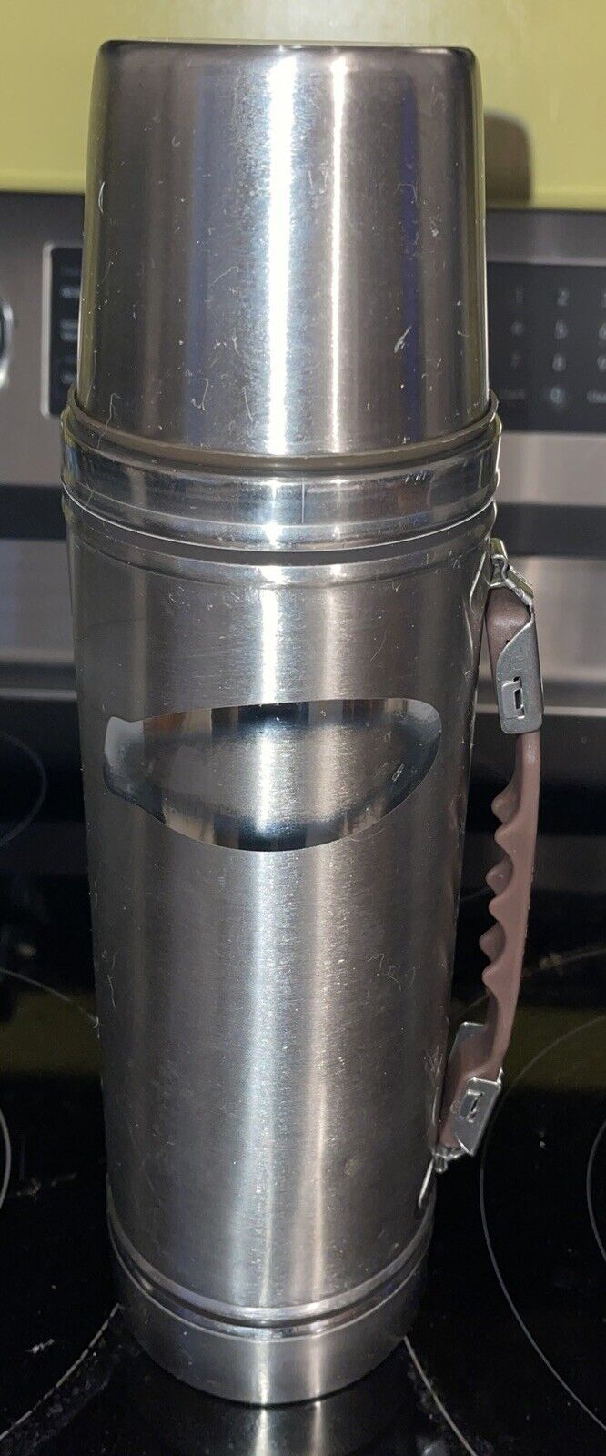 VINTAGE CHAMP HOT - COLD STAINLESS STEEL THERMOS ~ GREAT SHAPE