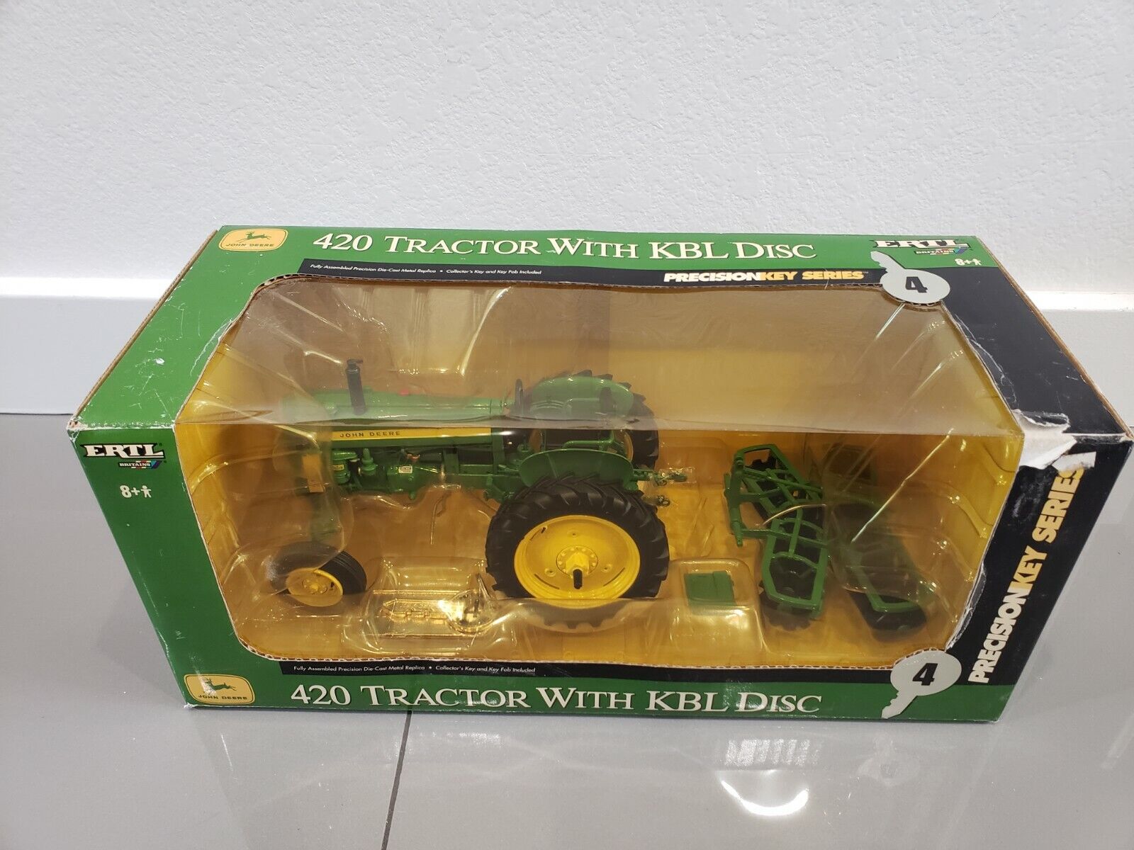 John Deere 420 Tractor w/KBL Disc -Precision Key Series #4 1/16 Scale Ertl#15851