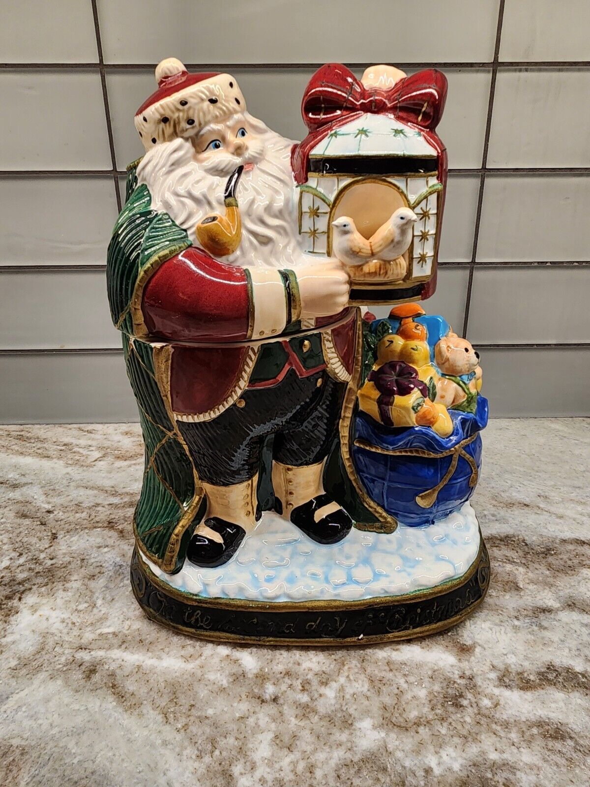 Vintage Marketplace Large Santa Claus Second Day of Christmas Cookie Jar