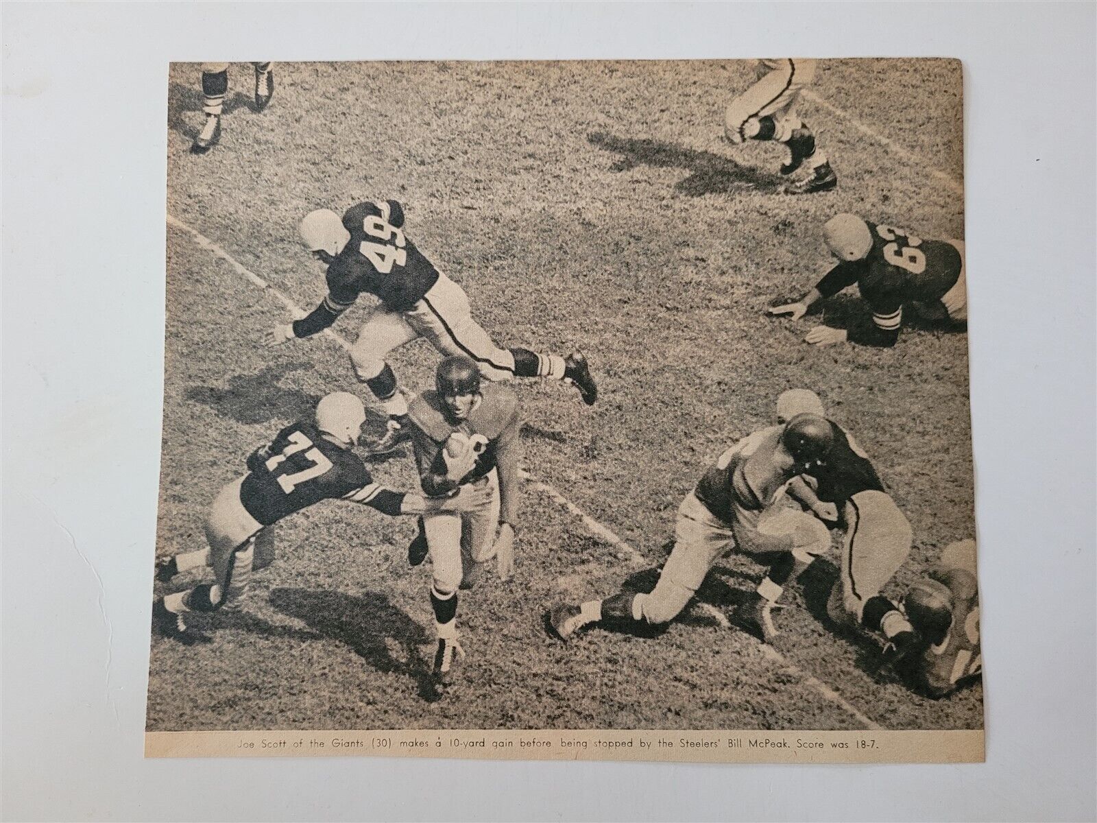 Joe Scott New York Giants Bill McPeak Steelers 1951 Football YB Player Panel
