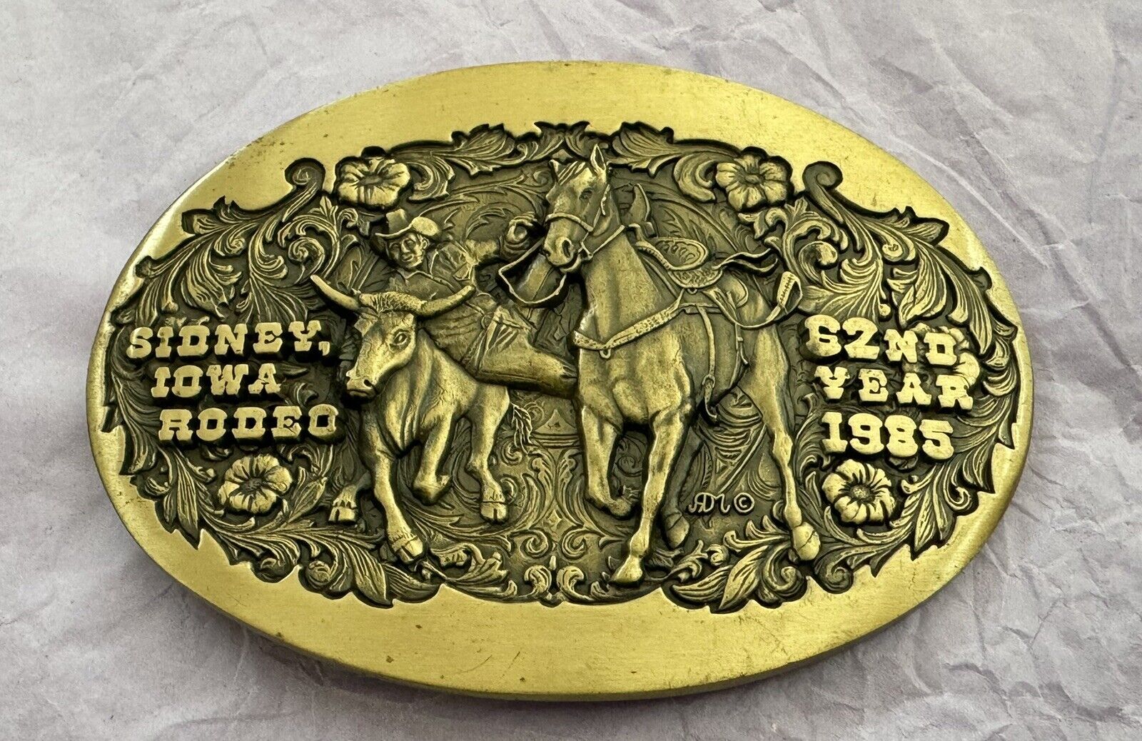 Rare Vintage 1985 Sidney Iowa Rodeo Buckle No 26 Ltd Edition Trophy Belt Buckle