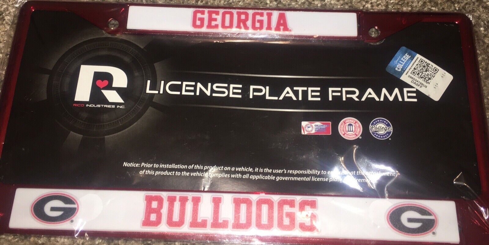 New NCAA CHAMPIONS Georgia Bulldogs Red Chrome License Plate Fram UGA COLLEGE