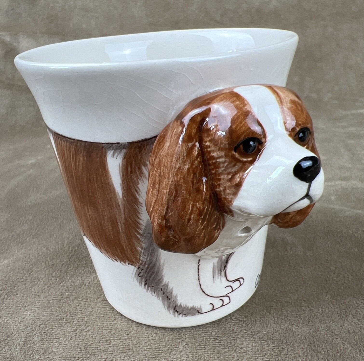 Cavalier King Charles Spaniel 3-D Mug~Hand Painted Blue Witch Thailand~Dog Lover