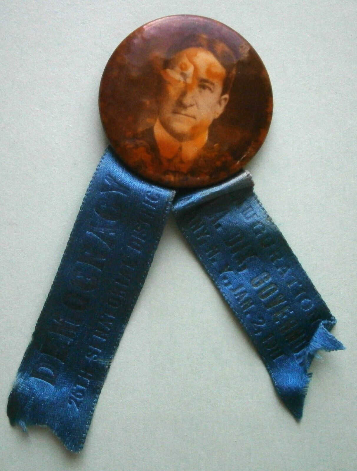 1911 John A. Dix Inauguration for Governor of NY Pinback Button & Ribbon