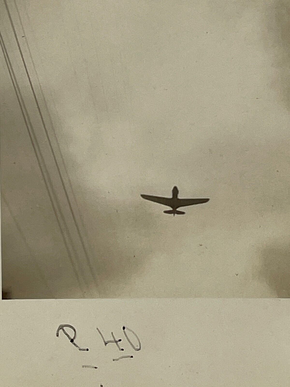 WB Photograph 1940's Airplane Flying Above Photographers Head P40