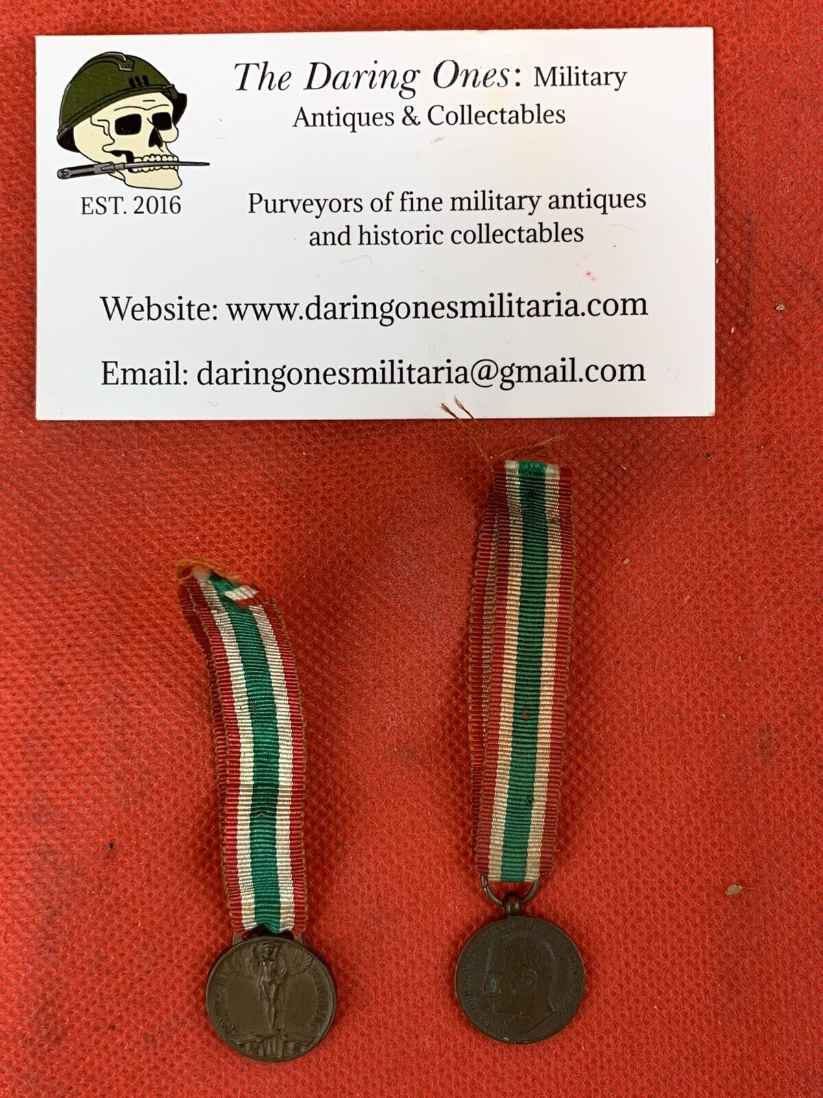 Original Italian WW1 Victory Medals Lot Of Two