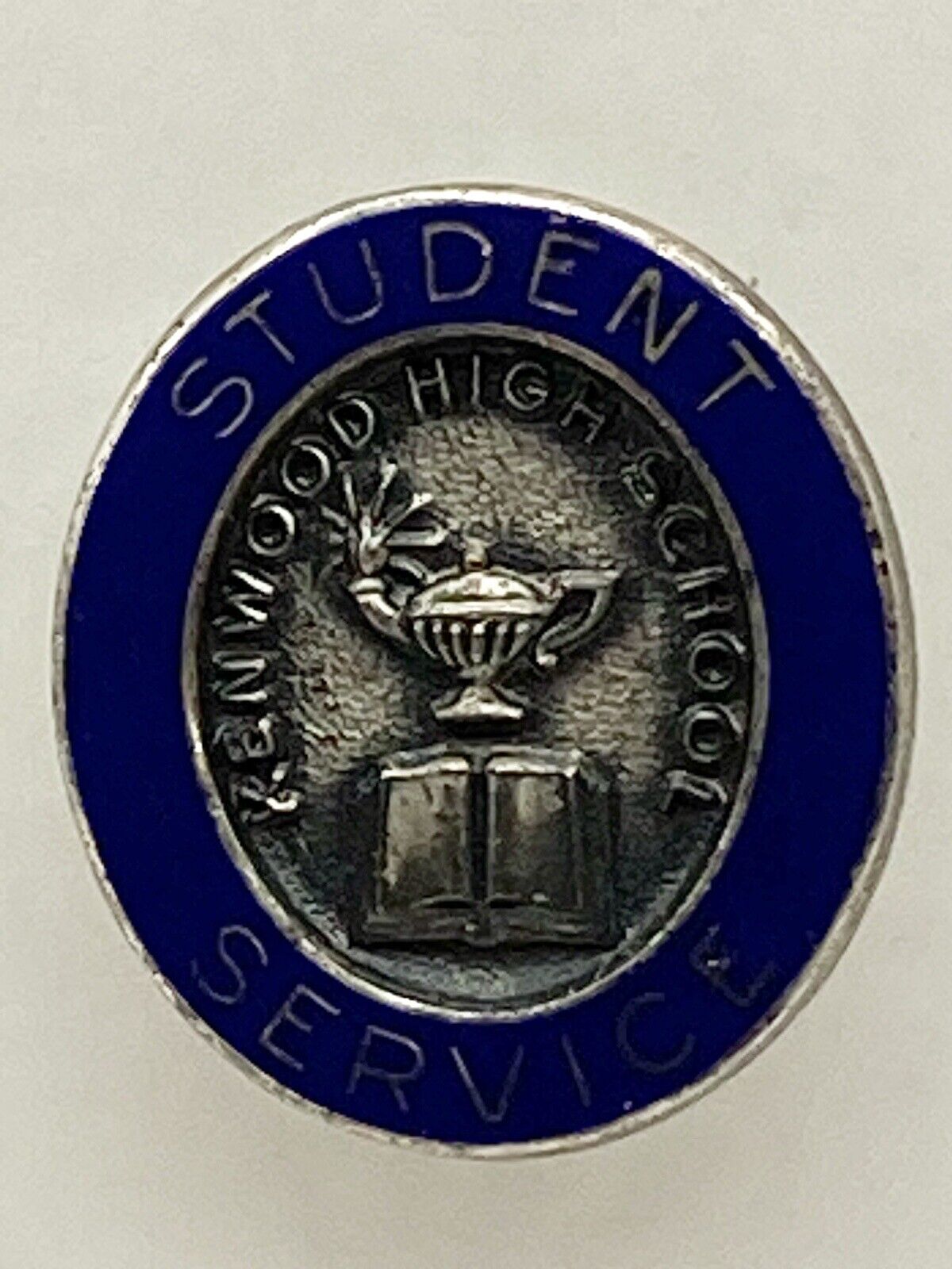 Vintage Kenwood High School Student Service Oval Shaped Lapel Pin