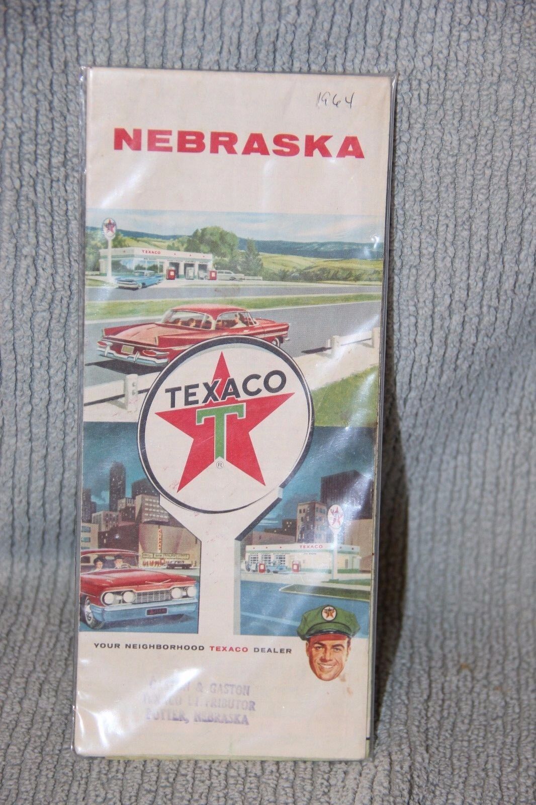 Texaco Nebraska Vintage Road Map 1964 \
