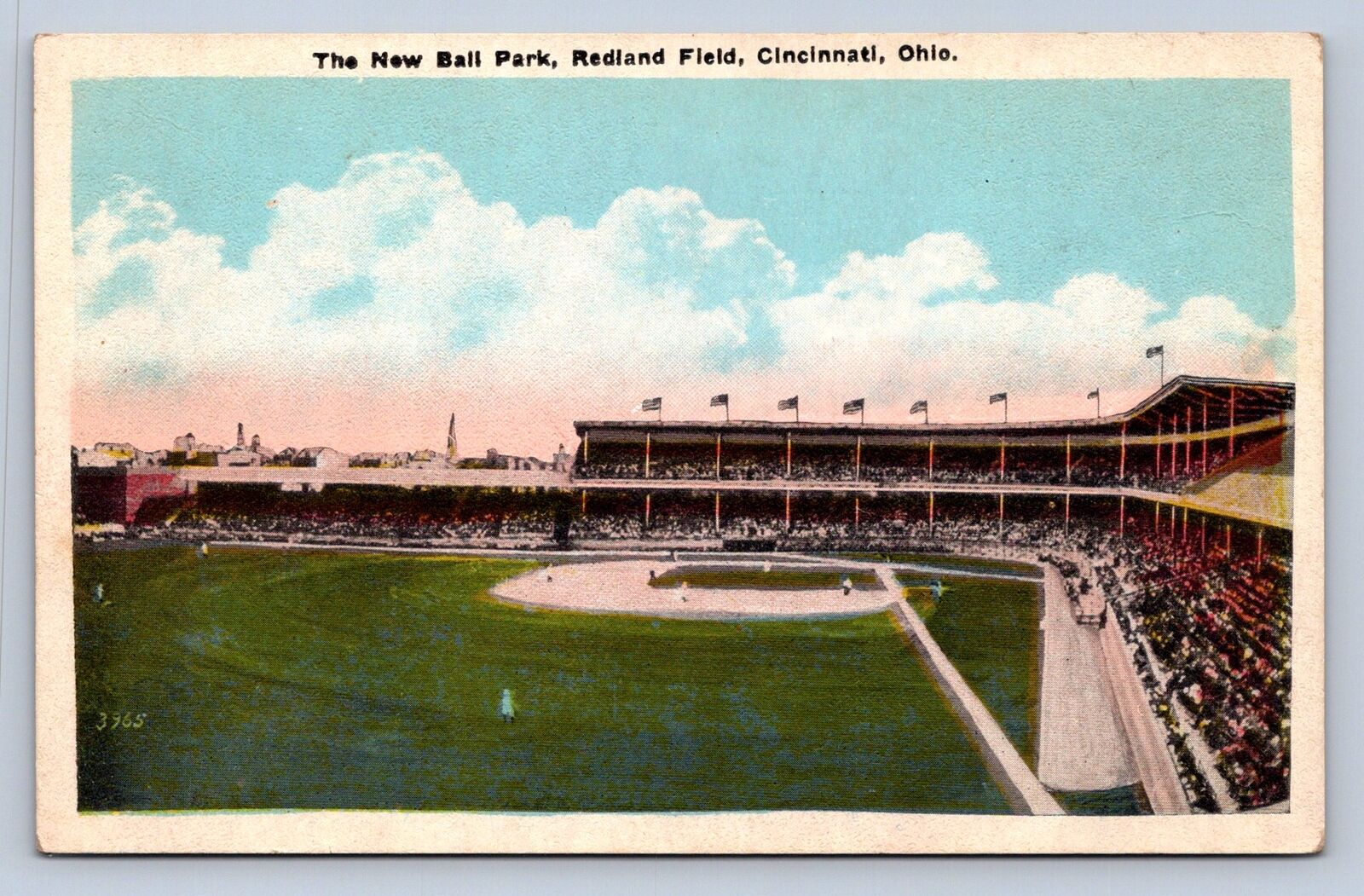 J92/ Baseball Sports Postcard c1910 Redland Field Stadium Cincinnati Reds 125