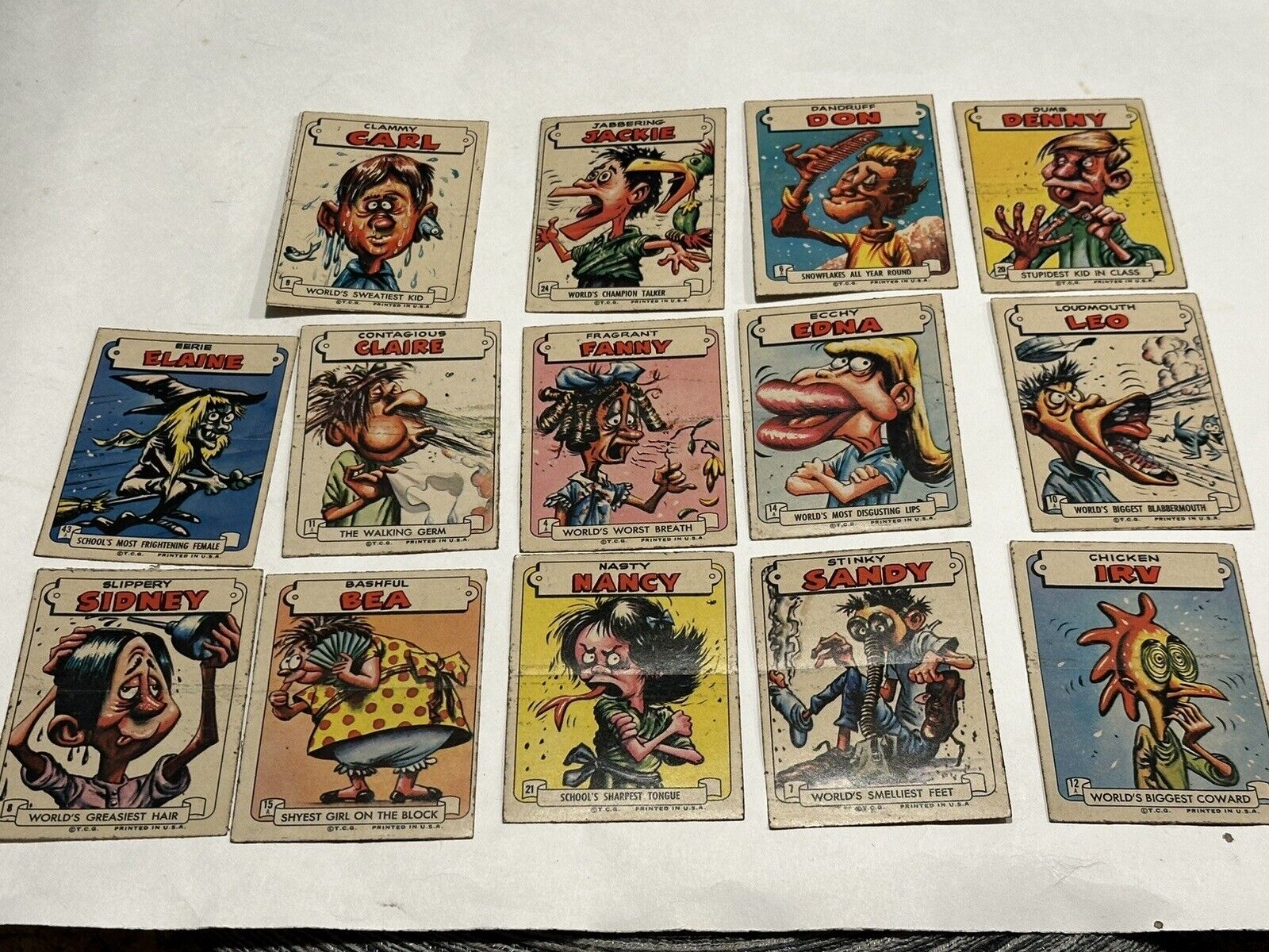 1966 Slob Stickers Topps Trading 14 Card Lot - Series