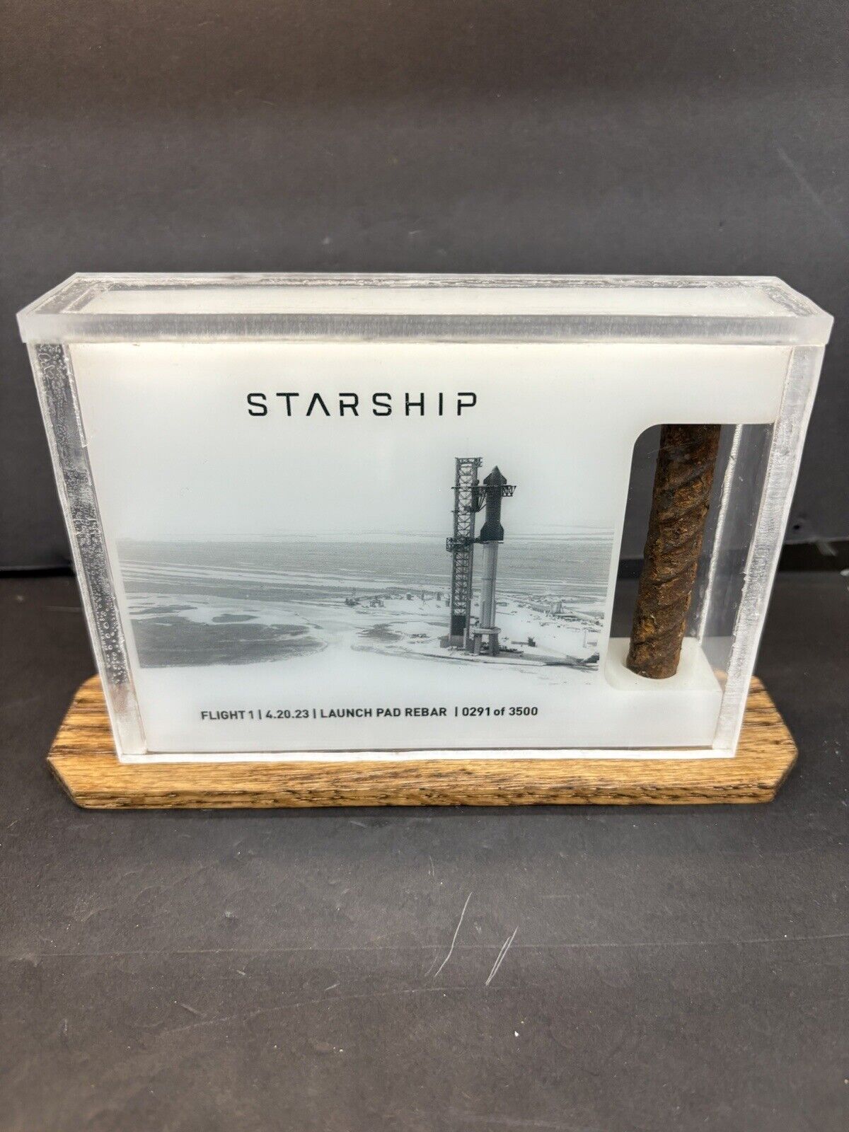 SpaceX Starship IFT-1 Employee Only Rebar Collectible (3500 Made) Acrylic Case