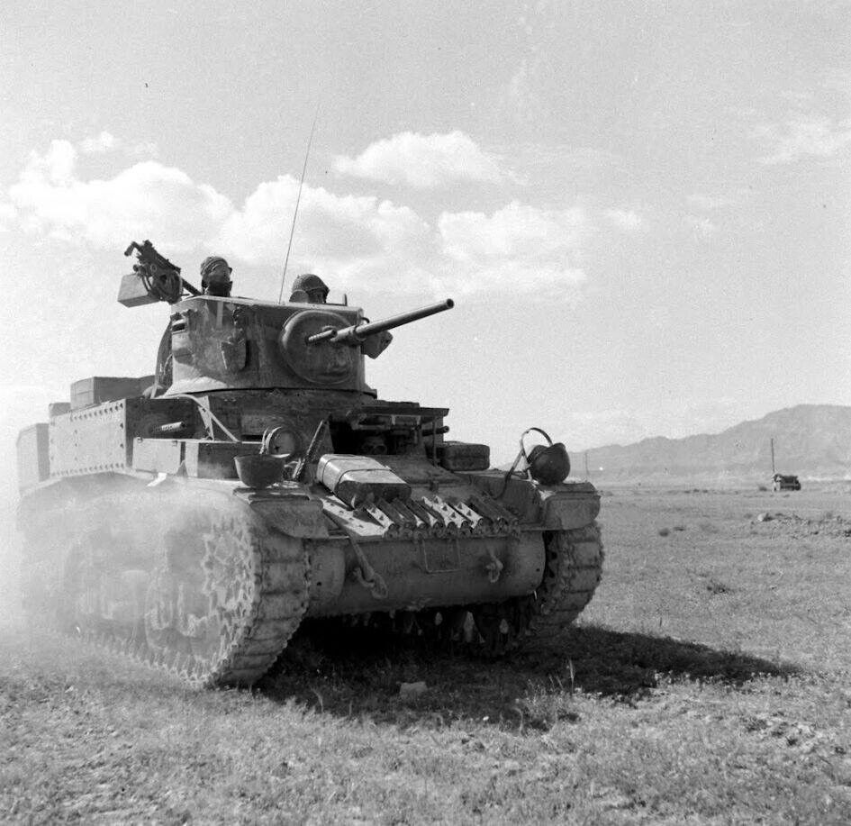 WW2 WWII Photo War In North Africa Tunisia M3 Stuart Tank World War Two 8245