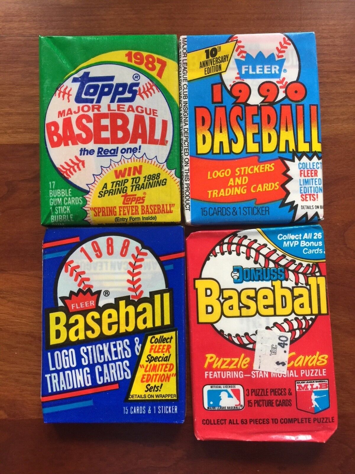 GIGANTIC SALE OF 382 OLD UNOPENED BASEBALL CARDS IN PACKS 1990 AND EARLIER
