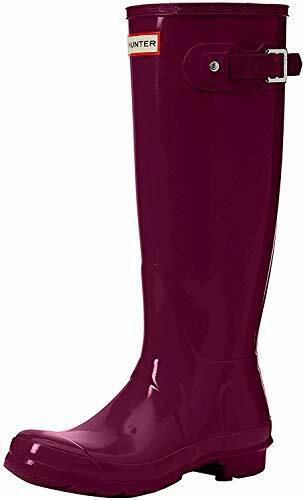 HUNTER Womens Original Tall Gloss Waterproof Rubber Rain Boot - Violet - 5