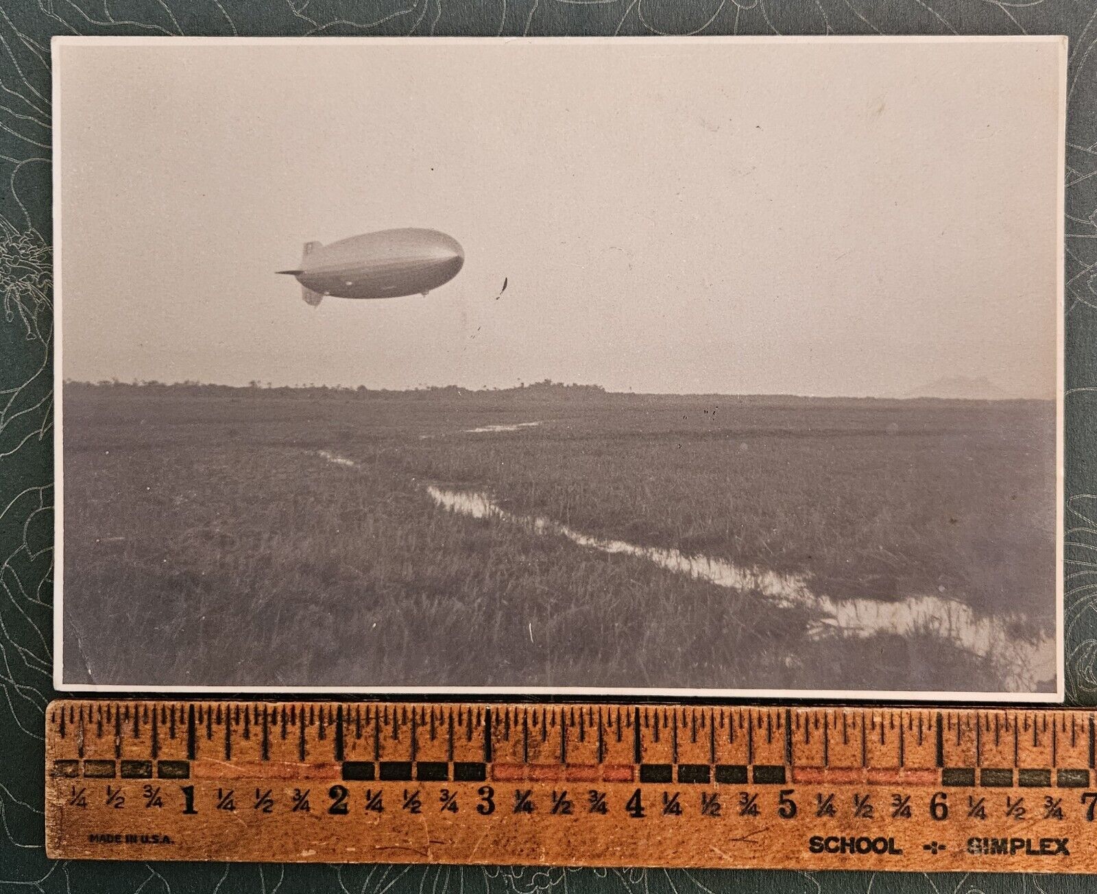 Vintage Early Rare Photograph of the Hindenburg over Germany Agra-Brovira Paper