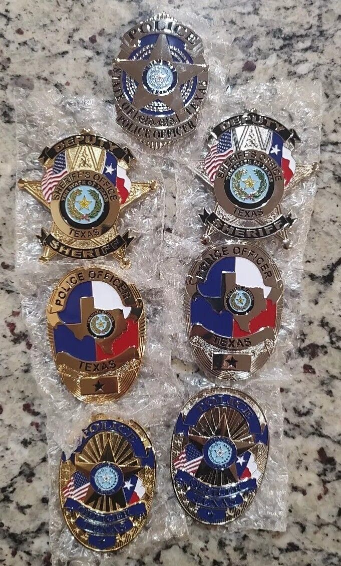 Lot of Texas Police And Sheriff Badges 