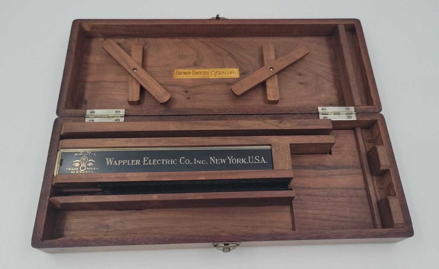 Vintage 30\'s  Brown- Buerger Cystoscope Wood Box by American Cystoscope BOX ONLY