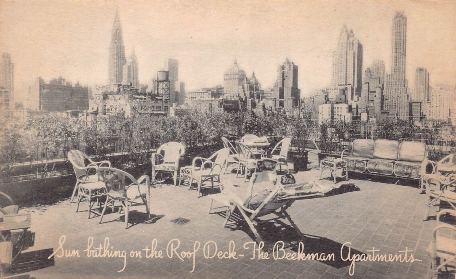 New York City NY Rockefeller Court Beekman Apartments 52nd Street Postcard J10