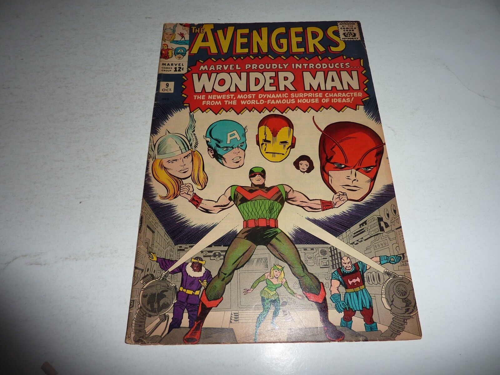 AVENGERS #9 Marvel Comics 1964 1st App. WONDER MAN Solid Copy VG+ 4.5