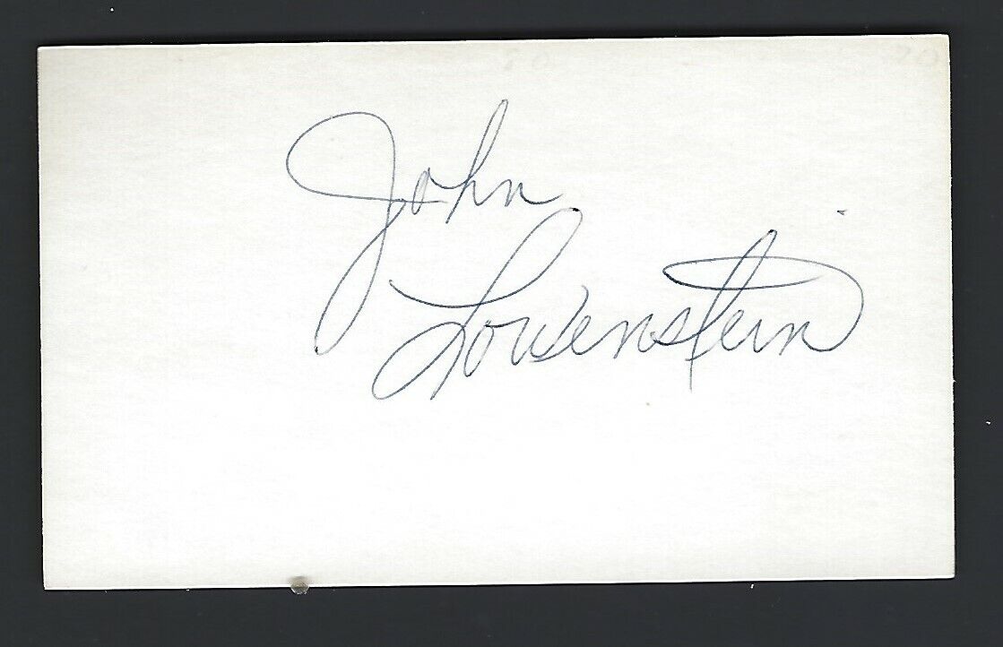 John Lowenstein 3x5 Index Card Autograph Signed Indians