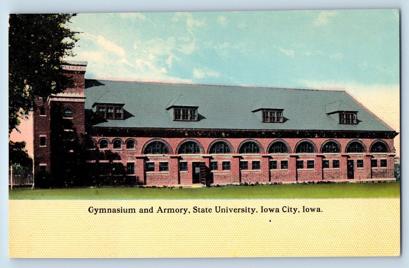Iowa City Iowa Postcard Gymnasium Armory State University c1910 Vintage Antique
