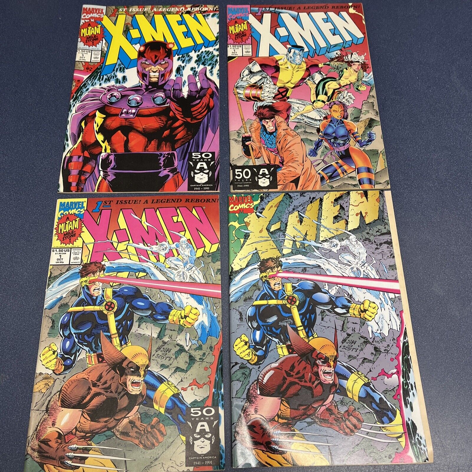 X-MEN #1 (Marvel, 1991) Complete Set Of 4 Jim Lee Covers
