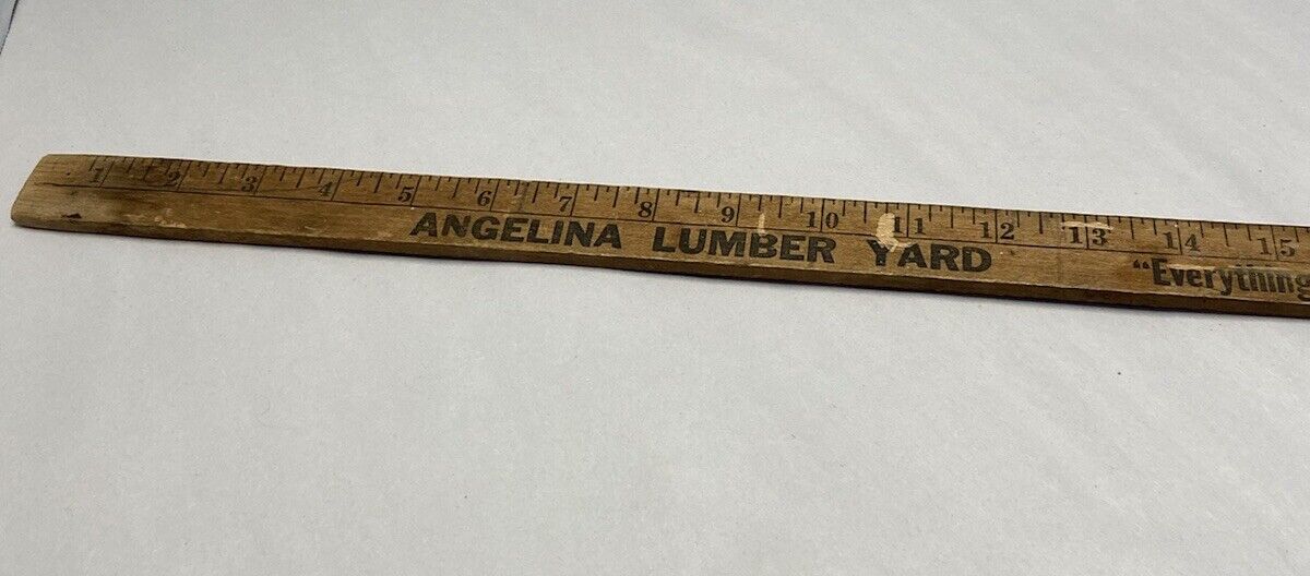 vintage angelina lumber yard yardstick wood