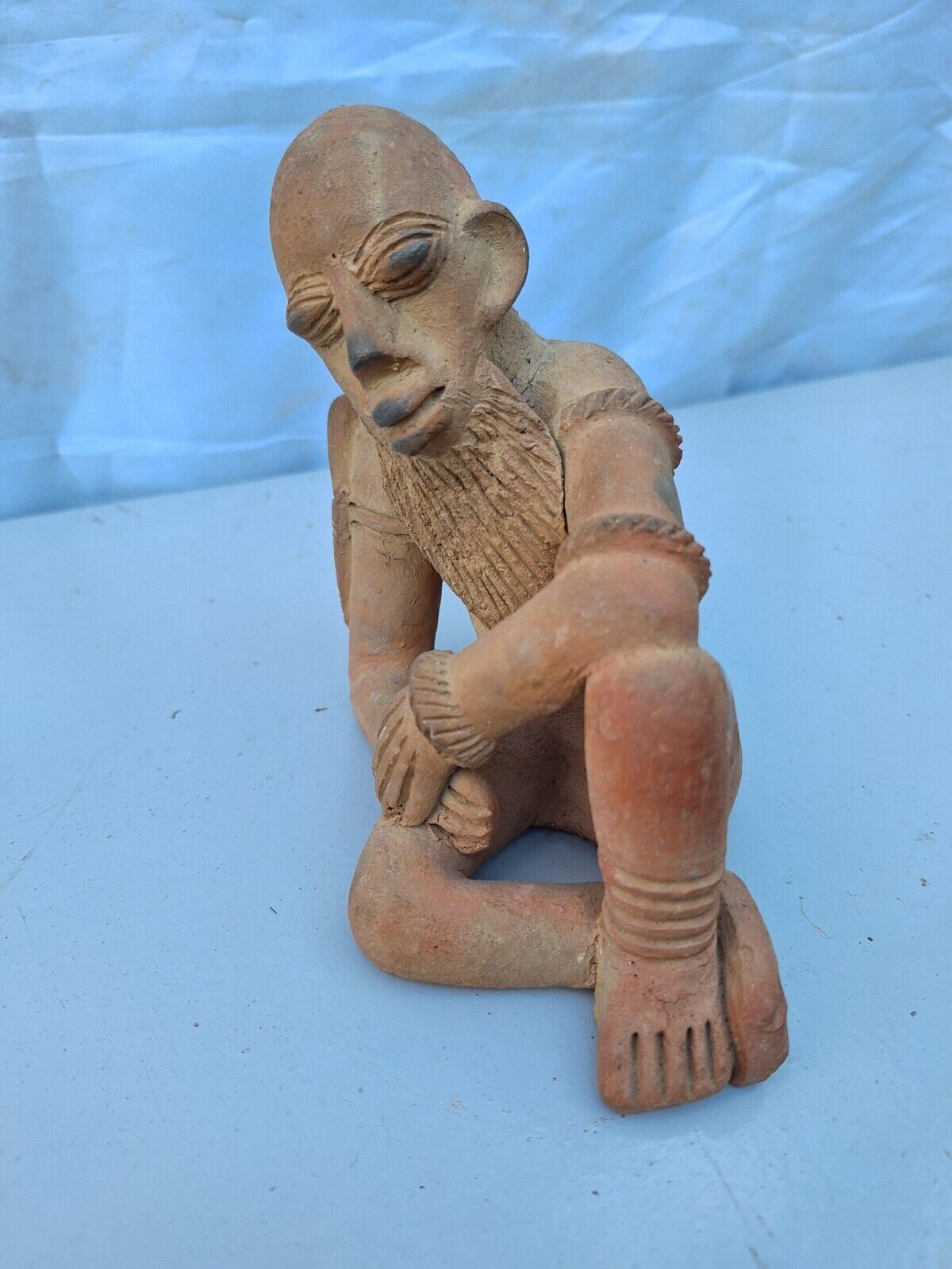 sculpture statue NOK man africa in clay,terracotta figurine en argile homme