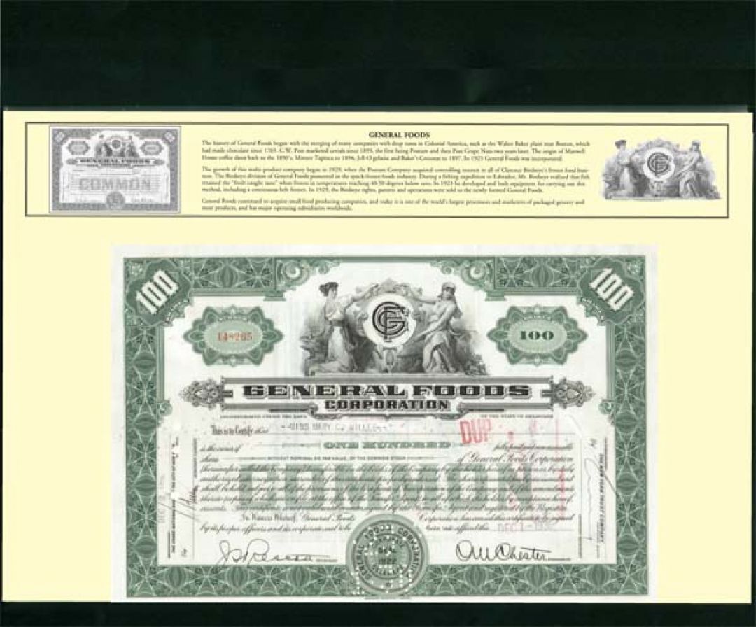 Set of 25 Different Stock Certificates - America's Great Corporations - Collecti