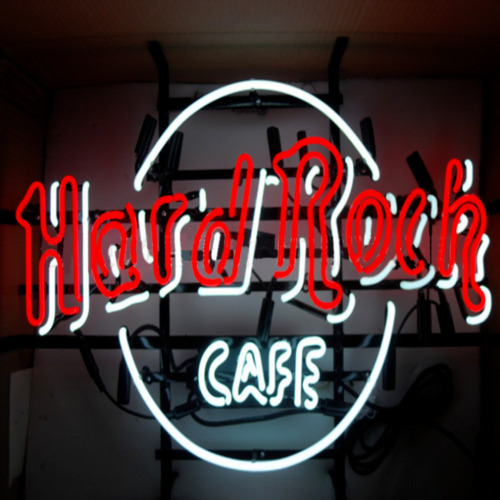 Hard Rock Cafe Neon Sign Light Real Glass Coffee Bar Pub Wall Decor 24x20