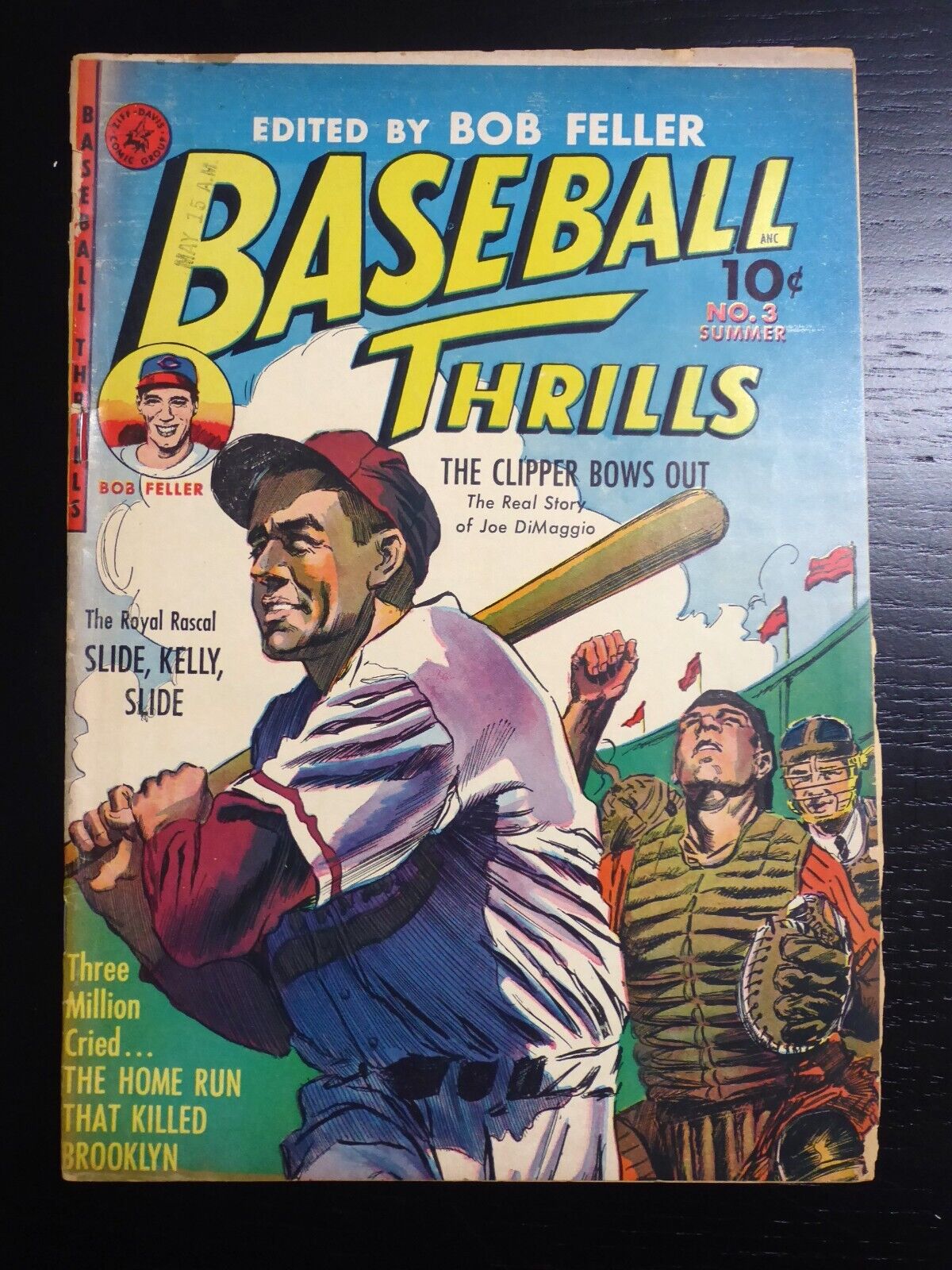 Baseball Thrills #3, Summer 1952, VG-, Joe DiMaggio, Ed. Bob Feller