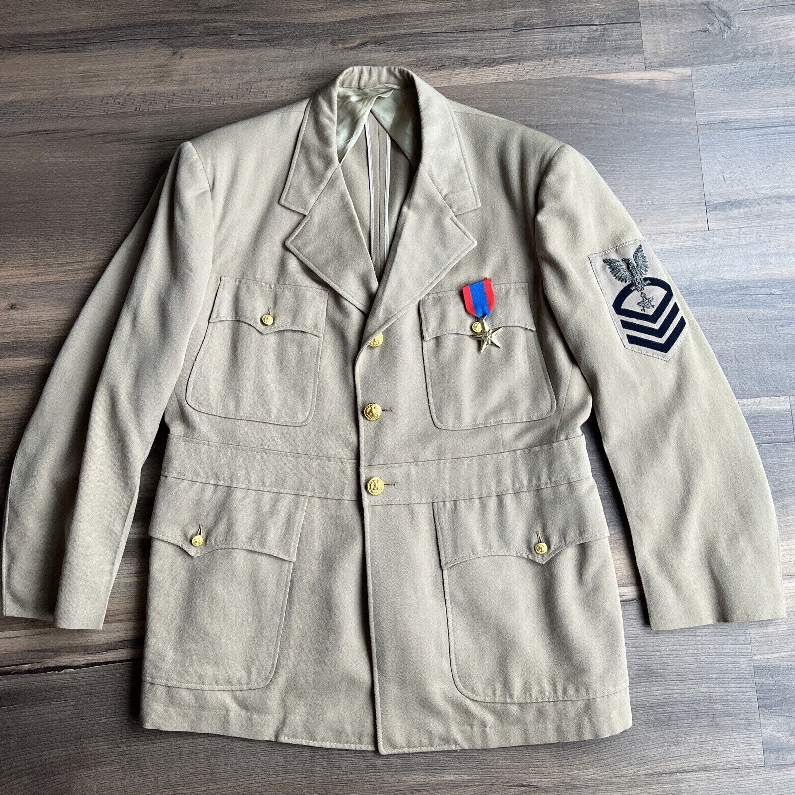 US Navy Chief Petty Officer Uniform Jacket WWII 1950’s Draftsman Insignia