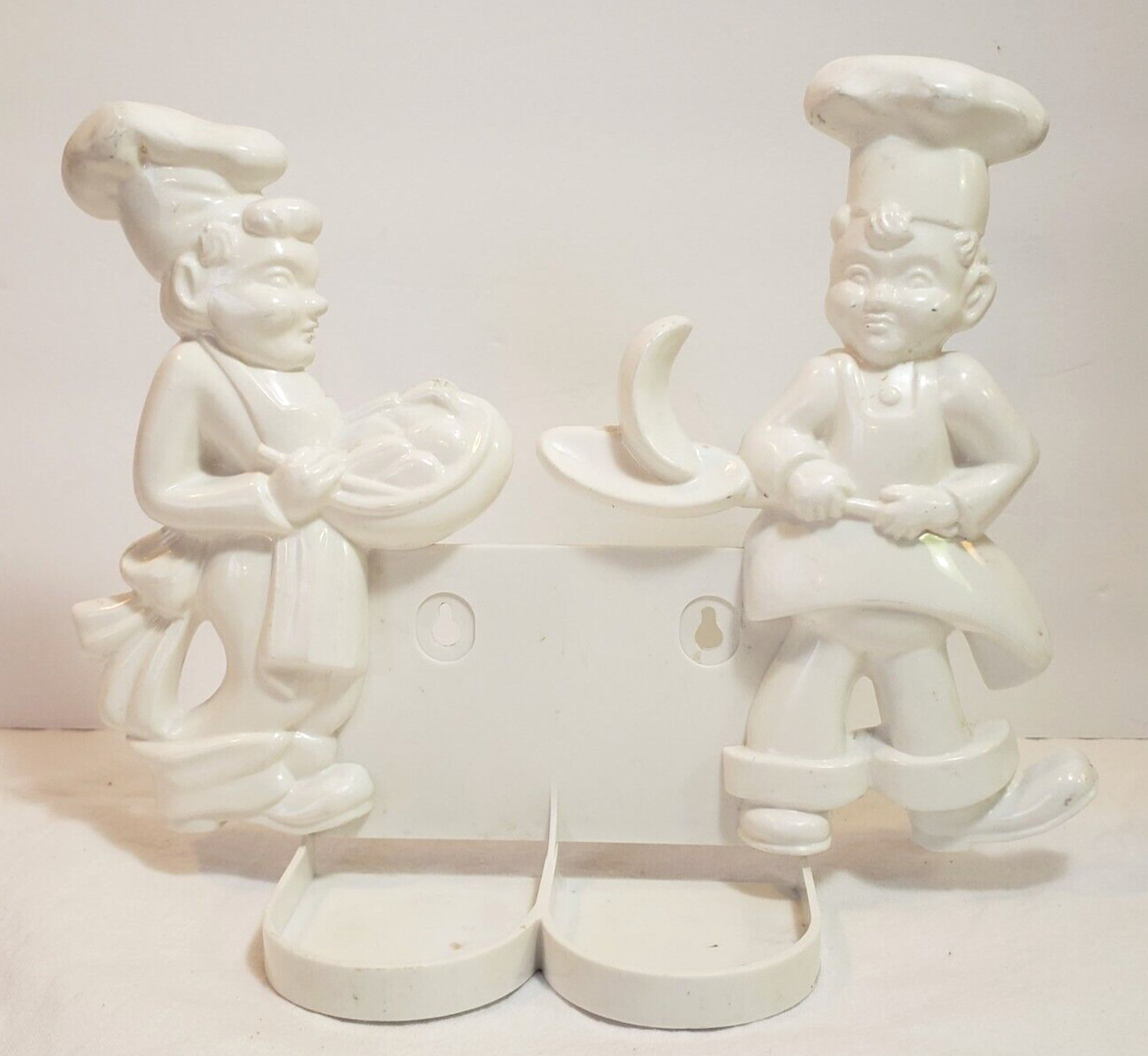 VINTAGE TREMAX DUAL CHEF SALT & PEPPER Wall mount HOLDER ONLY 1950s white